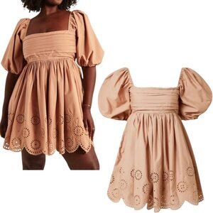 Abercrombie & Fitch - Women’s ‘Emerson’ Babydoll Dress in Taupe - Brown, Small